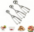 3Pcs Ice Cream Scoop,Stainless Steel Cookie Scoop Set with Trigger