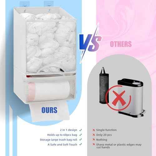 HOUSE AGAIN Plastic Bag Holder-Extra Large Bag Saver Dispenser Wall