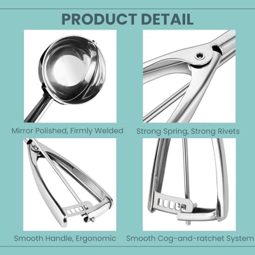 Cookie Scoop, Ice Cream Scoop,18/8 Stainless Steel, Cookie Scoops for