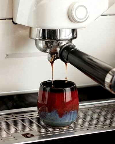 2.7oz Espresso Cups Set of 4 with Saucers & Spoons, Ceramic Demitasse