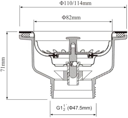 4-1/2‘’ Bowl Type Stainless Steel Sink Strainer Drain Kit for Kitchen