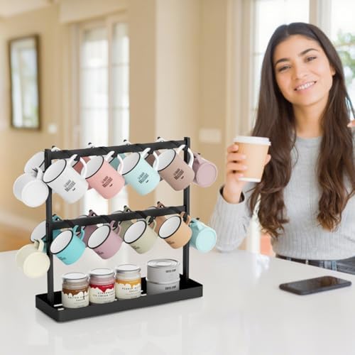 Coffee Mug Holder for Countertop 20 Hooks Mug Tree Rack Cups Hanger