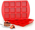 2 Pack Silicone Brownie Pans, 12-Cavity Nonstick Brownie Molds