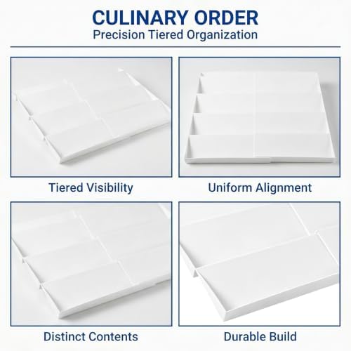Spice Drawer Organizer, 4-Tier Spice Rack for Drawer Fits 11.8-22.8 in