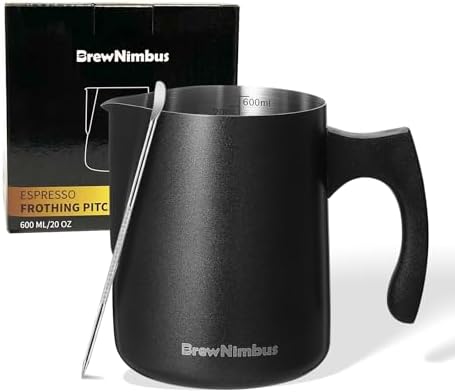 Milk Frothing Pitcher, 20oz/600ml Espresso Steaming Pitcher, Milk