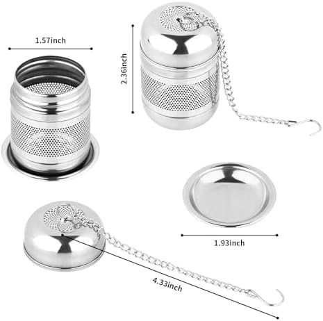 Fri4Free 2PCS Fine Mesh Stainless Steel Tea Infusers with Chain Hook &