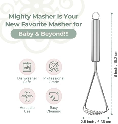 The 730 Project Mighty Masher, Baby Food Masher, Stainless Steel