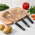3-Piece Potato Masher & Peeler Set – 2 Stainless Steel Food Mashers +