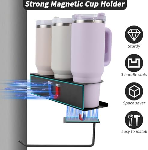 AMDBHC 2 Pack Strong Magnetic Cup Holder for Refrigerator, Metal
