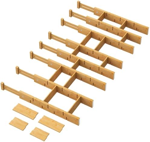 kiplant Kitchen Drawer Dividers - Adjustable Drawer Organizer for