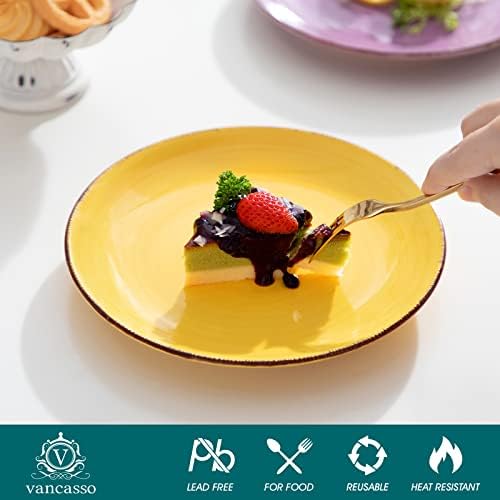 vancasso Bonita Muticolor Salad Plate Set of 6, 7.5 Inch Ceramic