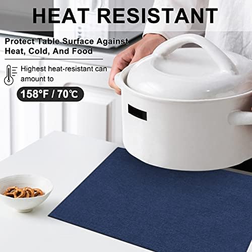 Cloth Placemats Set of 6, Cotton Linen Blend Machine Washable Durable