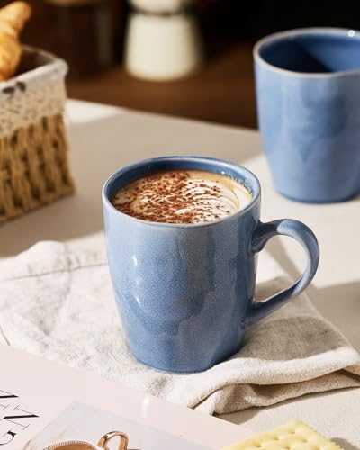 famiware Aurora Coffee Mugs, 14oz Mug Set of 4, Stoneware Cup with