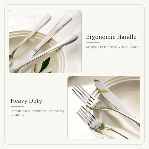 Astercook Silverware Set with Steak Knives 24-Piece Flatware Set for 4