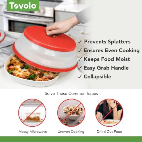 Tovolo Microwave Splatter Cover for Food, Large (Candy Red Apple)