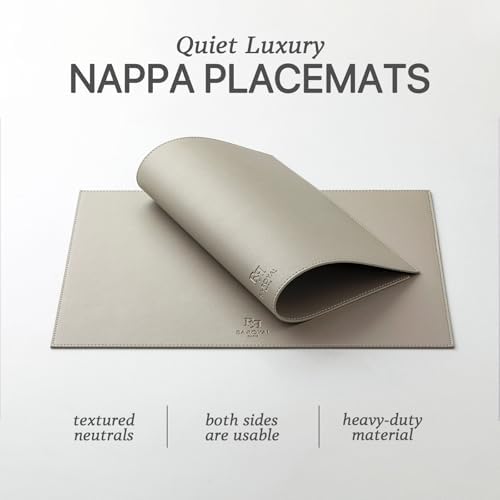 Baroyal Faux Leather Placemats Set of 6 Vinyl Washable Wipeable Table