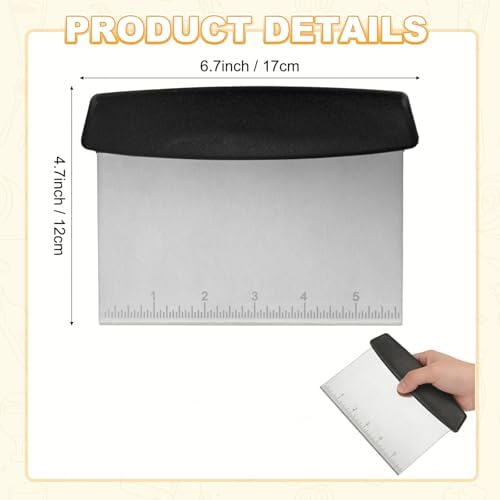 M METERXITY Multipurpose Bench Scraper, 6.7 Inch Stainless Steel Dough