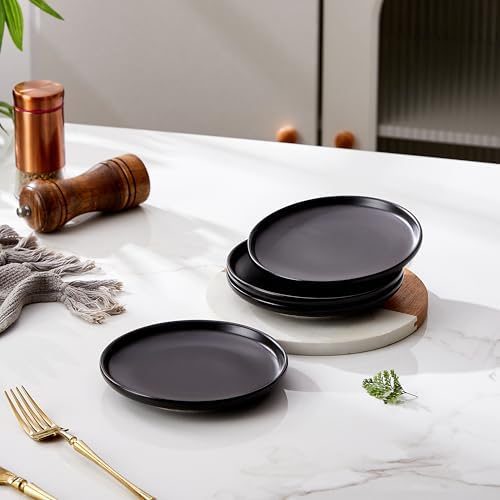 Matte Ceramic Appetizer Plates 6 Inch,Small Mini Dessert Plates Set of