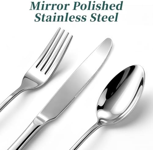45-Piece Silverware Set with Organizer, Stainless Steel Flatware Set