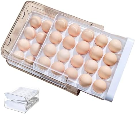 Egg Holder 40 Grids Egg Storage Drawer Container for Fridge Clear