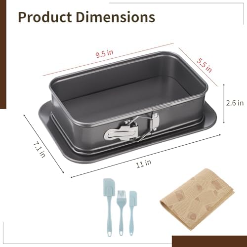 Rectangular Springform Cake Pan, Carbon Steel Non Stick Baking Pan