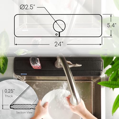 Ternal Original SINKMAT 24in XL Faucet Splash Guard Extra Long