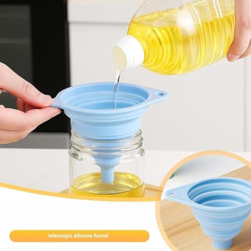 Foldable Silicone Funnel Set, Food-Grade Silicone Foldable Funnel for