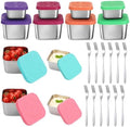 12 Pack 6oz Stainless Steel Snack Containers, 2oz Salad Dressing