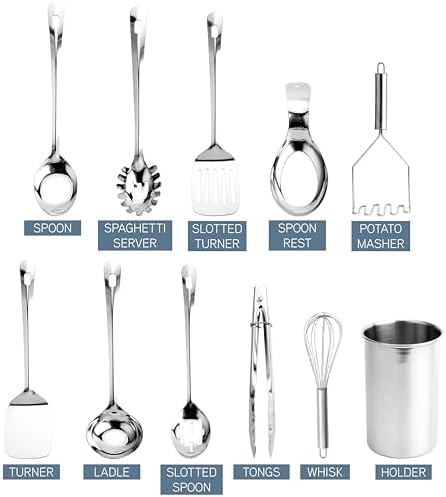COOK WITH COLOR Stainless Steel Kitchen Utensil Set, 10-piece