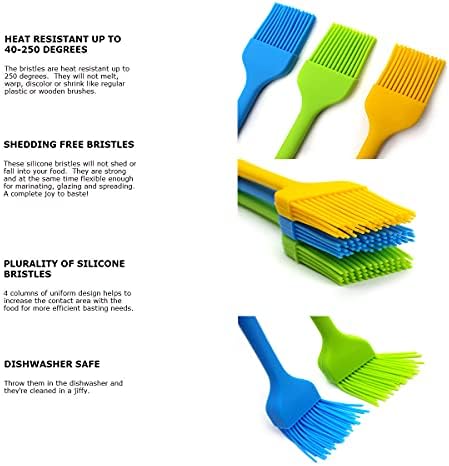8.4" Silicone Basting Pastry Brush - Perfect for Oil Butter Spread