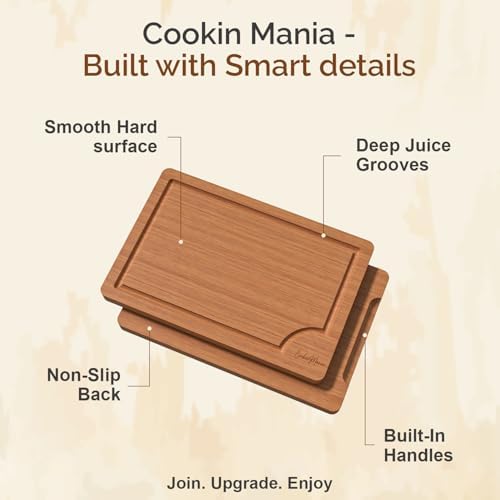Bamboo Cutting Board Set of 3 for Kitchen – Wooden Chopping Boards
