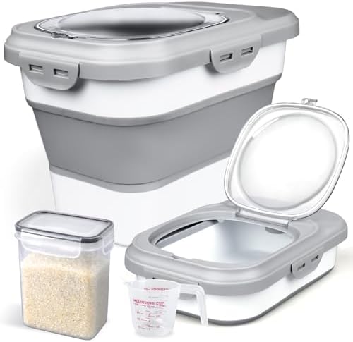 Komzon Rice Storage Container, Collapsible Airtight Food Storage