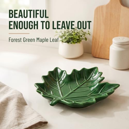 Ceramic Spoon Rest for Stove Top, Large Maple Leaf Spoon Holder