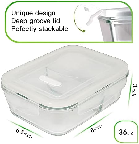 DAS TRUST 3-Pack Glass Food Storage Containers with Lids