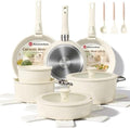 Ammeloo 24pcs Ceramic Cookware Set, Pots and Pans Set with Removable Handle