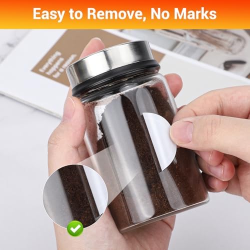 Segarty Preprinted Spice Labels, 432 Round Black Printed Pantry Labels