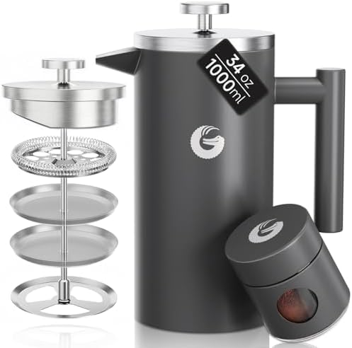 Coffee Gator 34 oz Gray French Press Coffee Maker