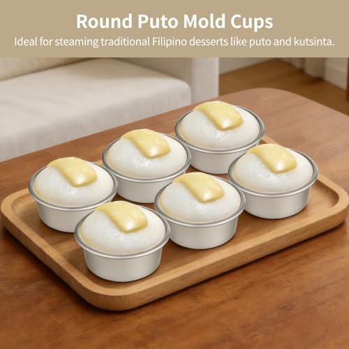Non-Stick Puto Molds, 8 Pcs Anodized Aluminum Alloy Cake Pans