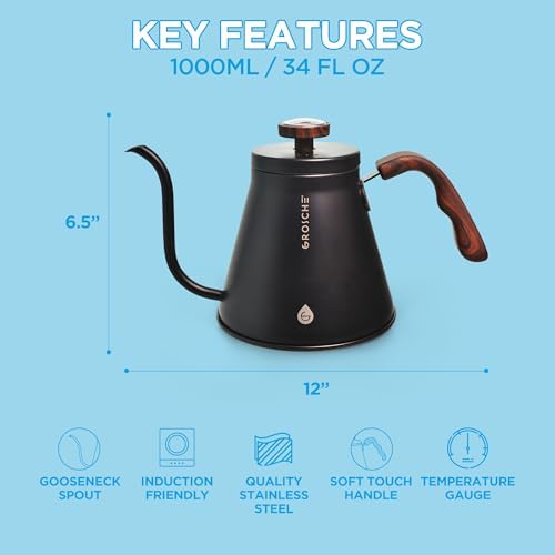 GROSCHE Marrakesh Gooseneck Pour Over Kettle, 34 fl. oz