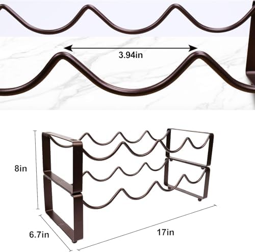 Carperipher Stackable Wine Rack Countertop, 8 Bottles 2 Tier Wine