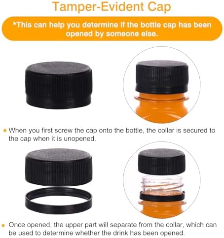 SUPERLELE 20pcs 2oz Plastic Shot Juice Bottles with Caps