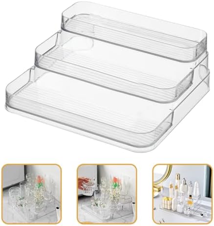 3-tier PET Spice Bottle Organizer Rack for Kitchen Cabinet Storage