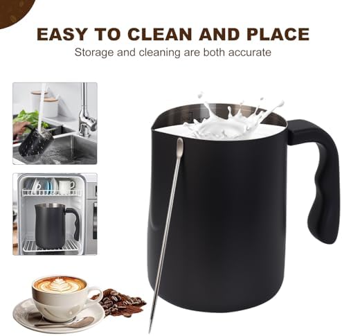 Milk Frothing Pitcher, 32OZ/1000ML Stainless Steel Coffee Frother Cup