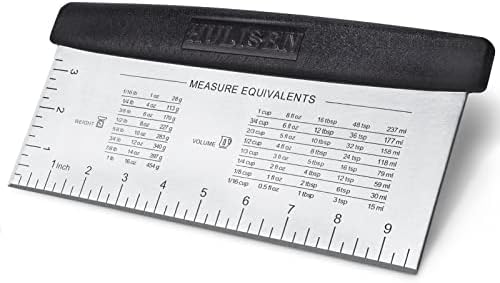 HULISEN 10-Inch Bench Scraper, Stainless Steel Dough Cutter