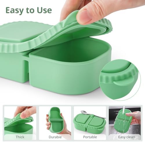 3 Pack Silicone Reusable Snack Containers with Lids for Kids Lunch