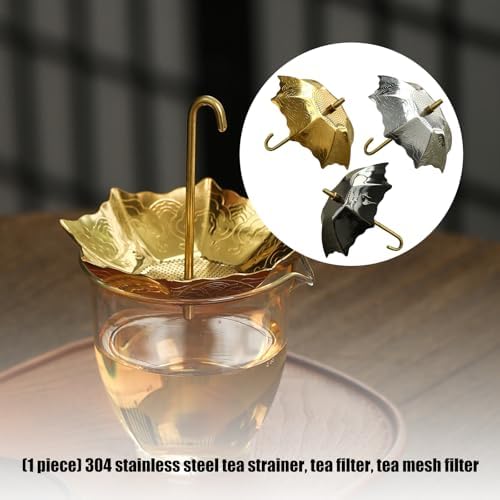 Ceramic Umbrella Tea Strainer with Tassels, Umbrella Tea Infuser
