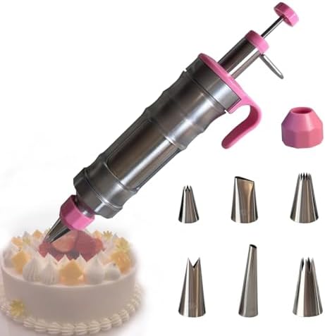 Dessert Decorating Syringe Set,Cake Decorating Tool,6 Piping Icing