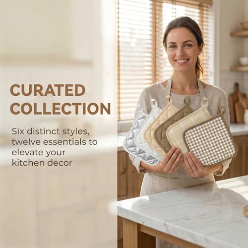 12 PCS Multicolor Pot Holder Set, 7 x 7 Inch
