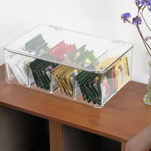 ZEXALOR Clear Tea Bag Organizer, Dresser Organizers Drawer Organzier