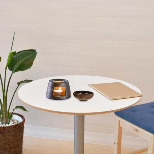 Ceramic Teapot Warmer Base Candle Powered Tea Heater Stand Black